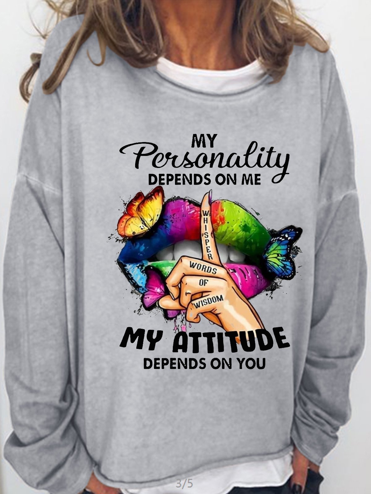 Women's Funny Letter My Personality Depends On Me Casual Sweatshirt