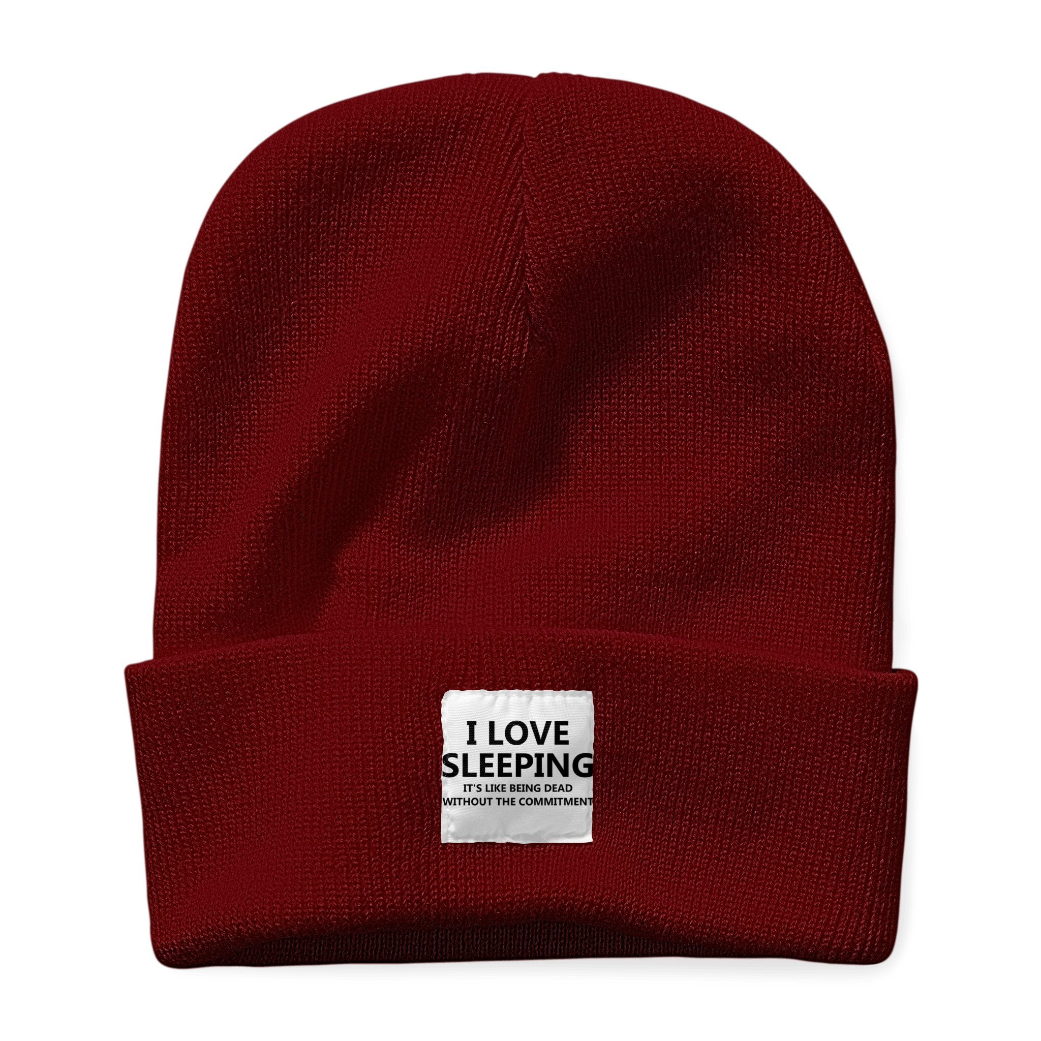 I Love Sleeping It Is Like Being Dead Without The Commitment Funny Beanie Hat