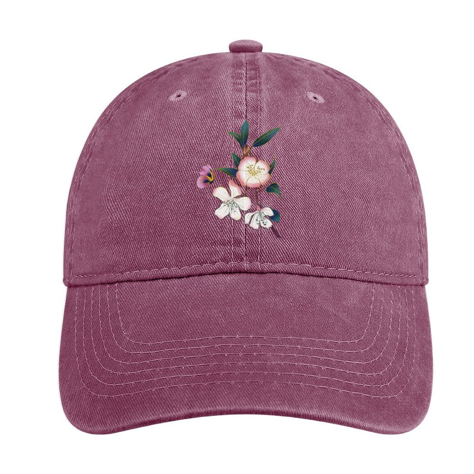 Floral Butterfly Adjustable Denim Hat