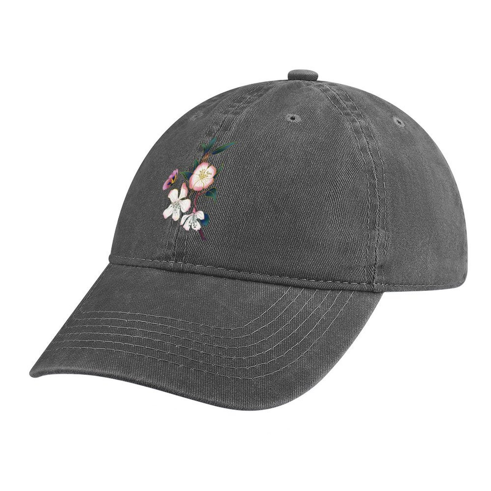 Floral Butterfly Adjustable Denim Hat