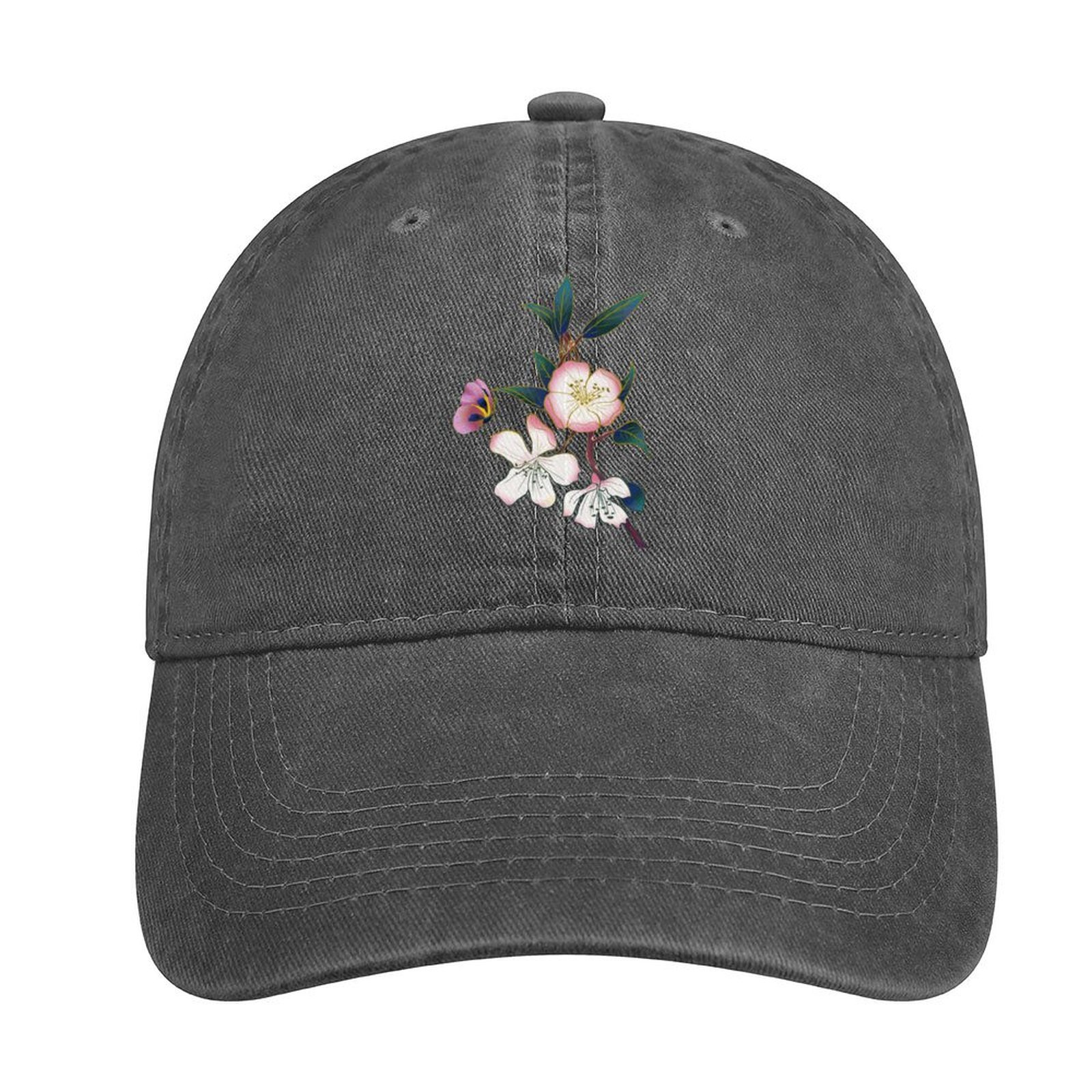 Floral Butterfly Adjustable Denim Hat