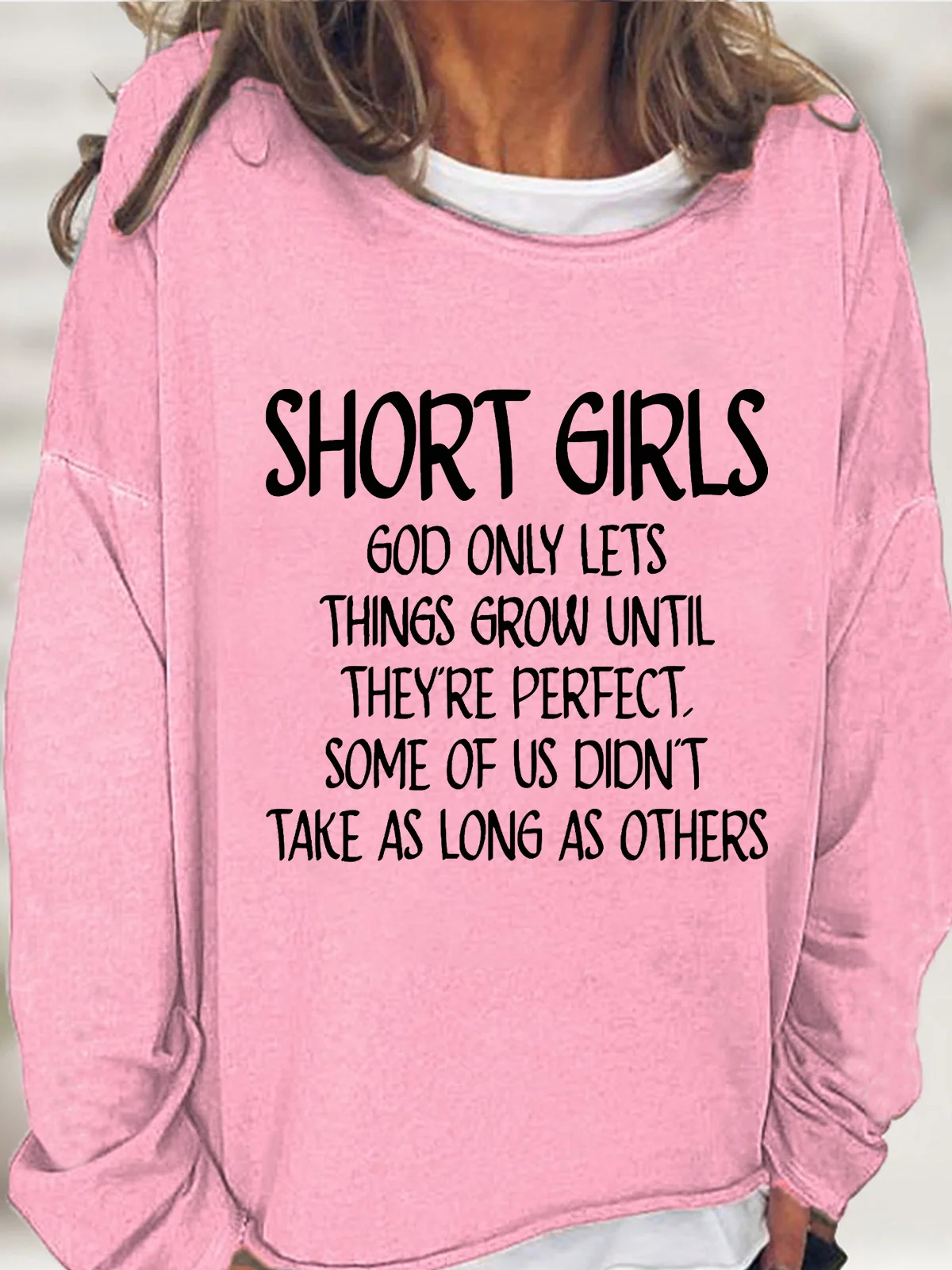 Short Girls Funny Print Women's Sweatshirt