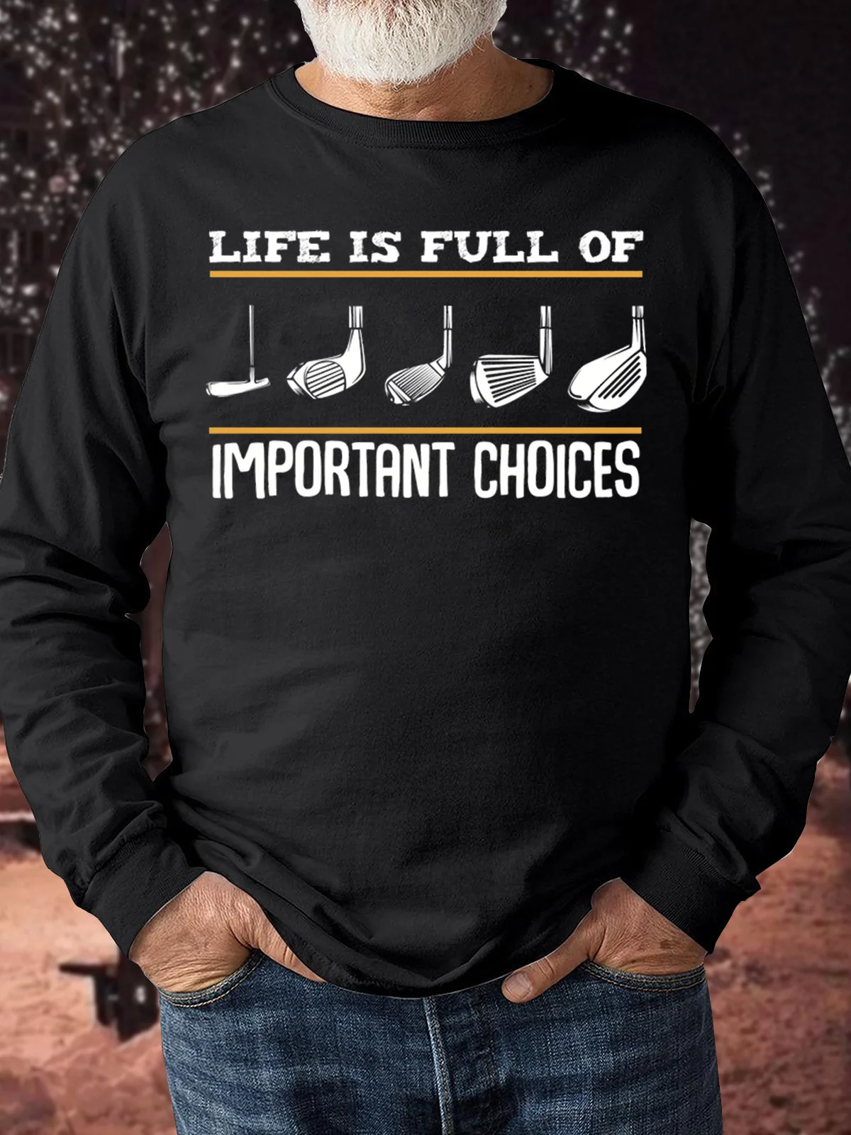 Men's Life Is Full Of Important Choices Funny Graphic Print Loose Casual Text Letters Cotton-Blend Sweatshirt