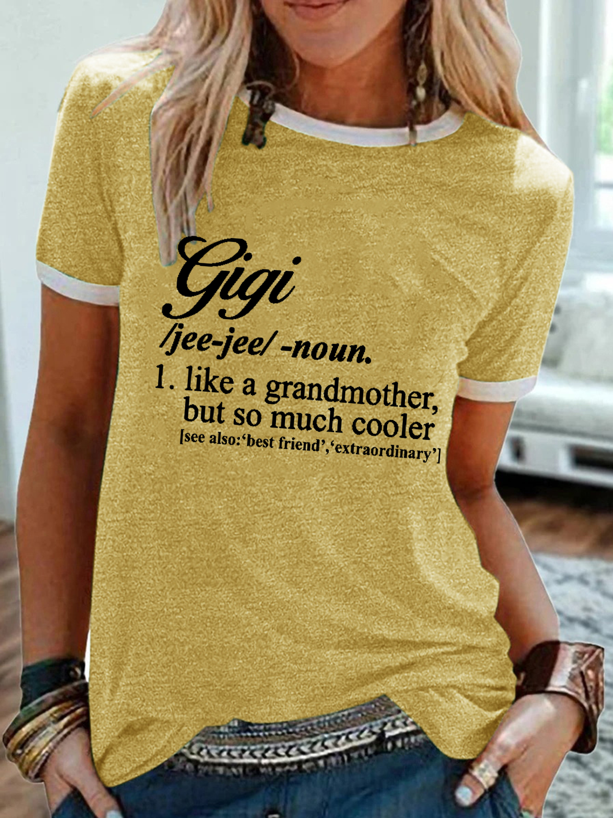 Women‘s Funny Gigi Like A Grandmother But So Much Cooler Simple Regular Fit Cotton-Blend T-Shirt