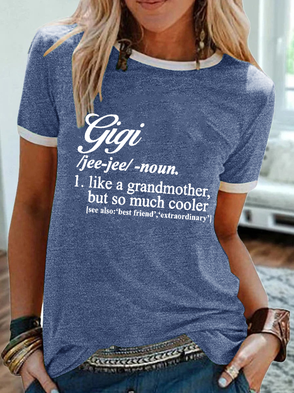 Women‘s Funny Gigi Like A Grandmother But So Much Cooler Simple Regular Fit Cotton-Blend T-Shirt