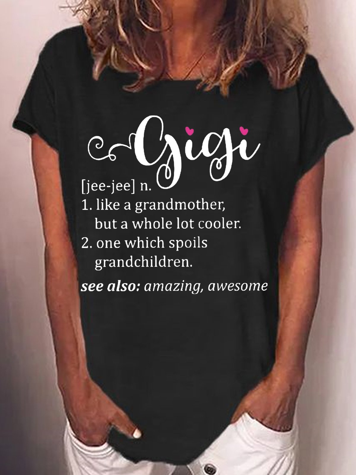 Women's Gigi Crew Neck Loose Casual Letters T-Shirt