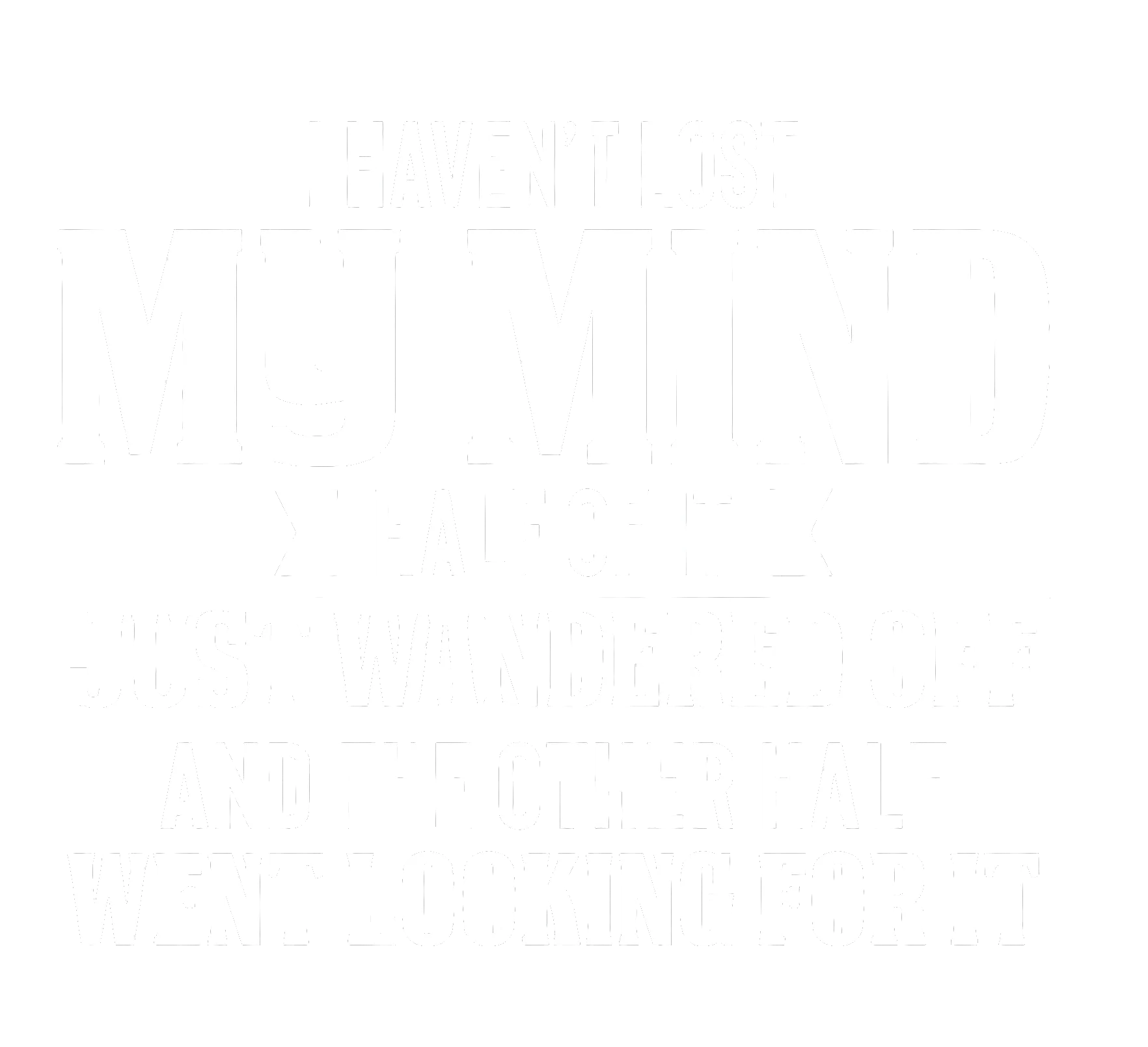 Men's i haven‘t lost my mind half of it just wandered off and the other half went looking for it Funny Graphic Print Casual Text Letters Cotton T-Shirt