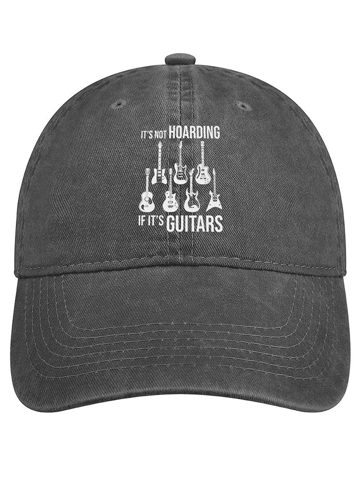 It Is Not Hoarding If It’S Guitars Funny Graphic Print Casual Text Letters Adjustable Denim Hat