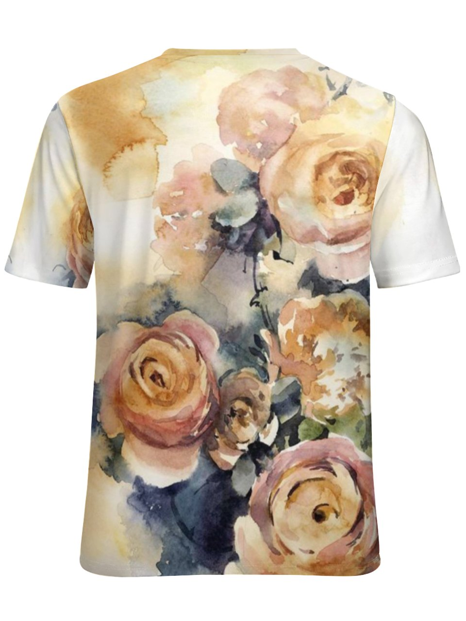 Women's Flower Art Print Casual T-Shirt