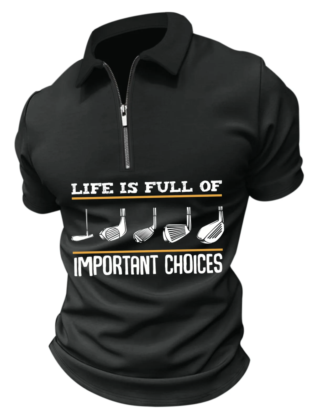 Men's Life Is Full Of Important Choices Funny Graphic Print Text Letters Casual Polo Collar Polo Shirt