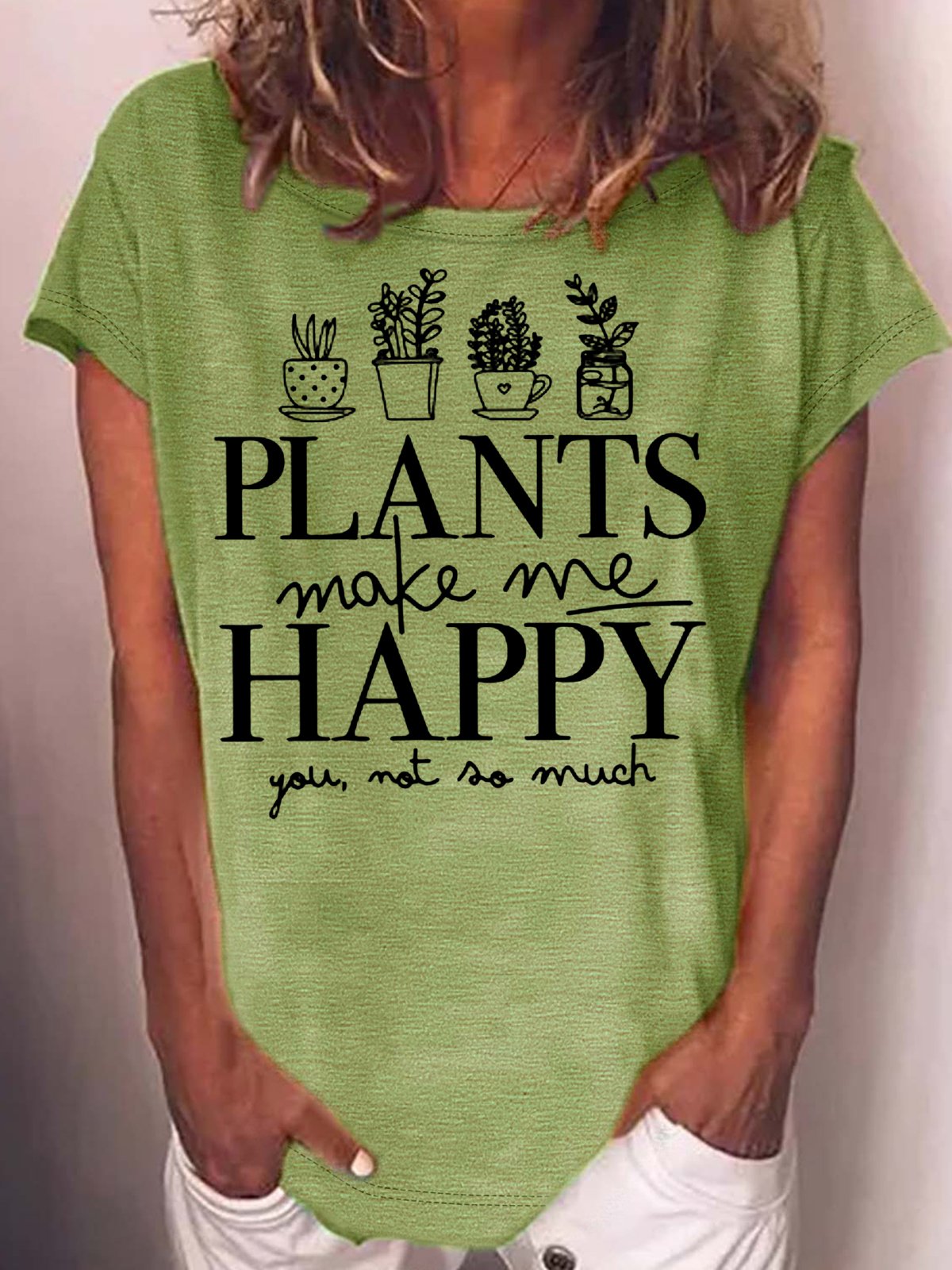 Women's Plant Lover Gardening Letters T-Shirt