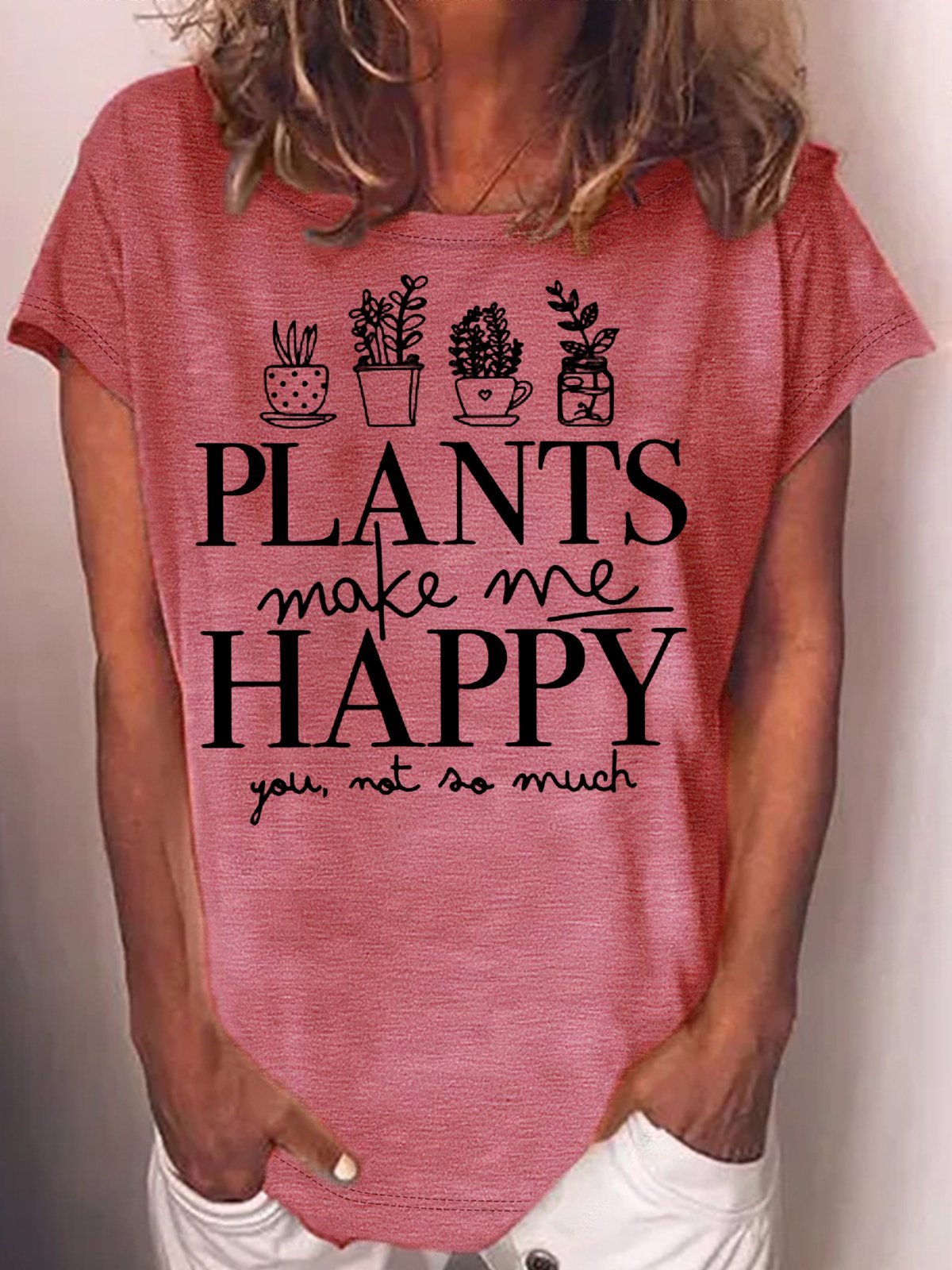 Women's Plant Lover Gardening Letters T-Shirt