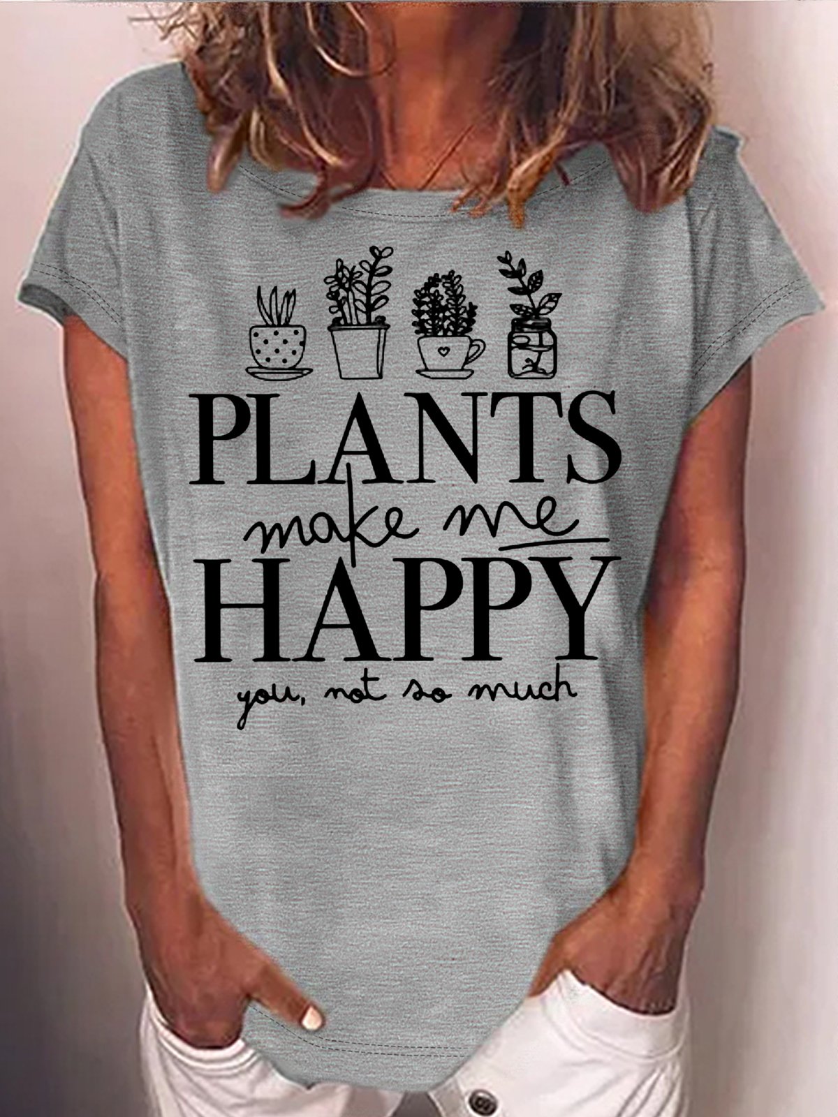 Women's Plant Lover Gardening Letters T-Shirt