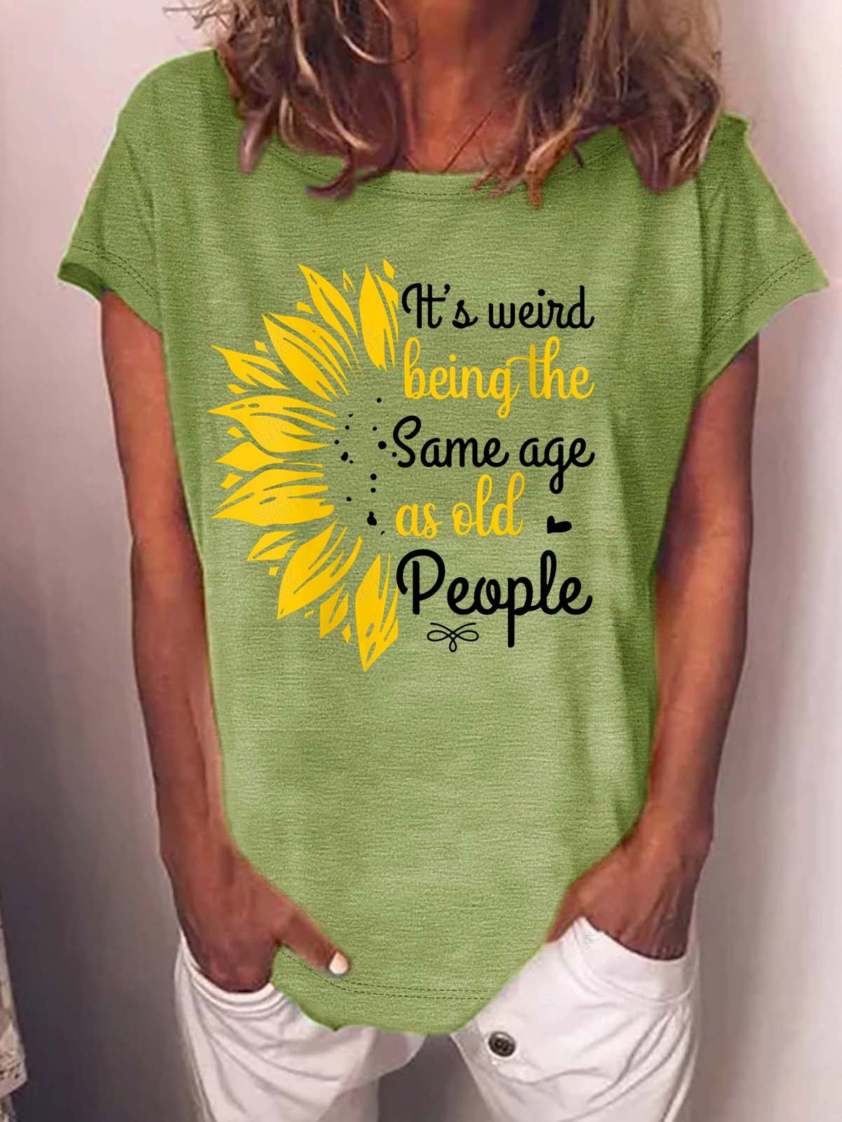 Women’s It’s Weird Being The Same Age As Old People Loose Cotton Crew Neck Casual T-Shirt