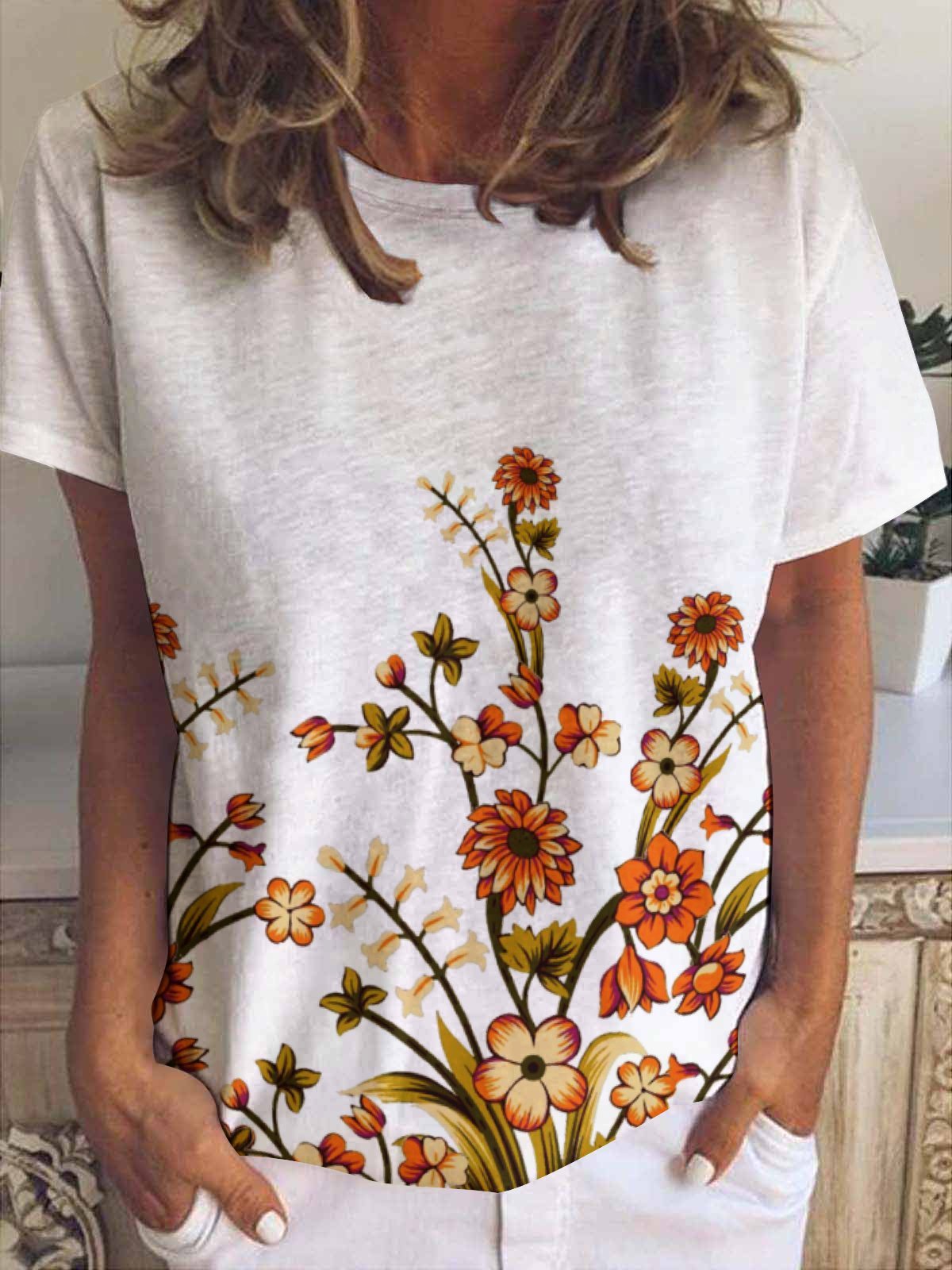 Lilicloth x Iqs Women's Floral Print T-Shirt