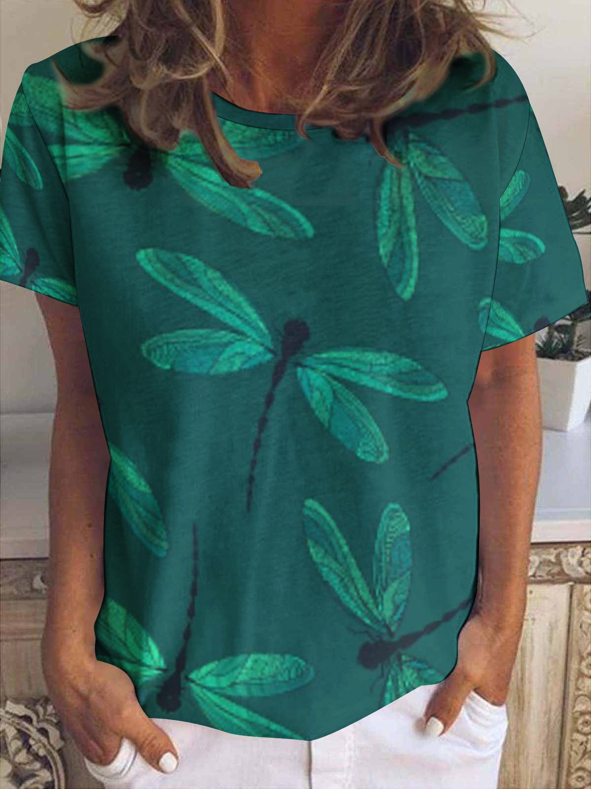 Women's Dragonfly Loose Simple T-Shirt