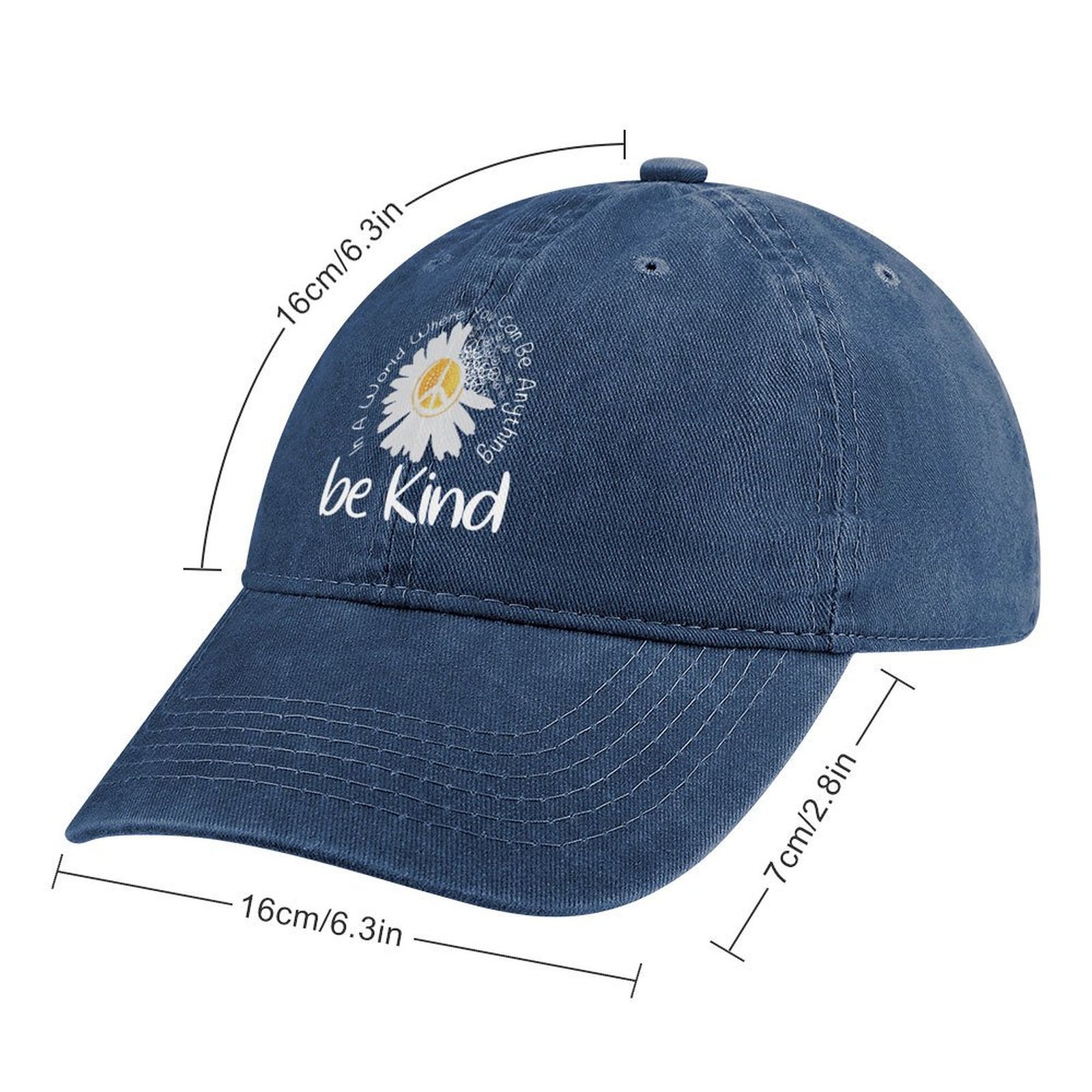 Daisy Be Kind Adjustable Denim Hat