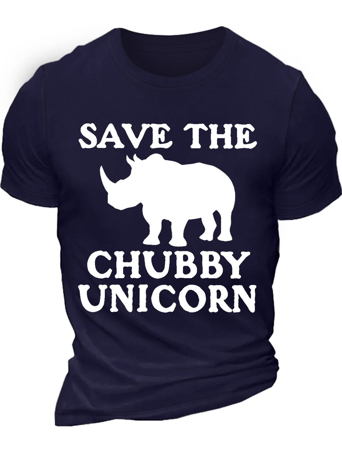 Men's Save The Chubby Unicorn Funny Graphic Printing Loose Cotton Text Letters Casual T-Shirt