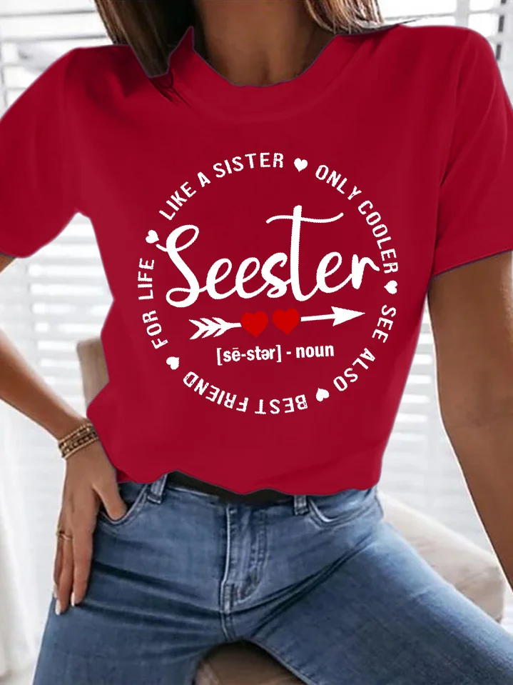 Women's Seester Definition Best Sister Gift Casual T-Shirt