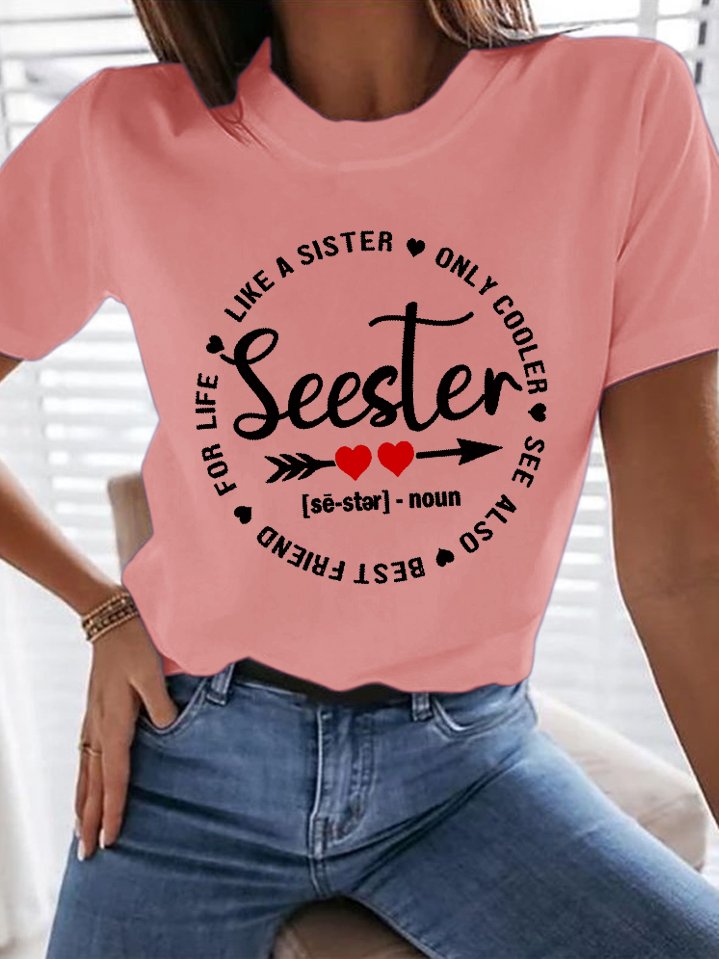 Women's Seester Definition Best Sister Gift Casual T-Shirt