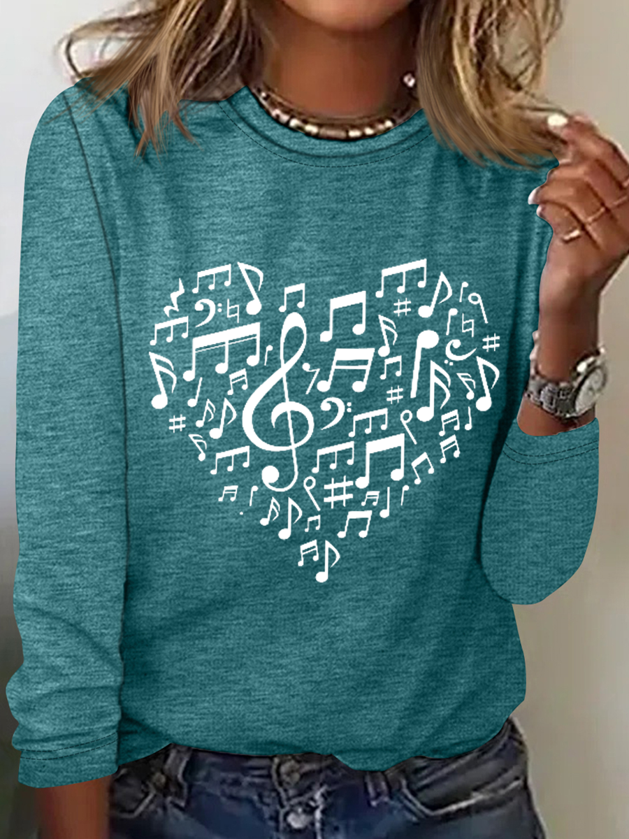 Women's Heart Music  Simple Shirt