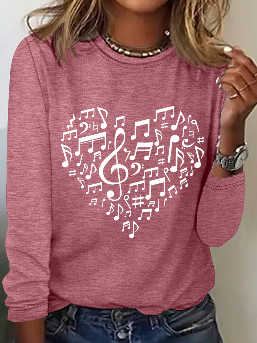 Women's Heart Music  Simple Shirt