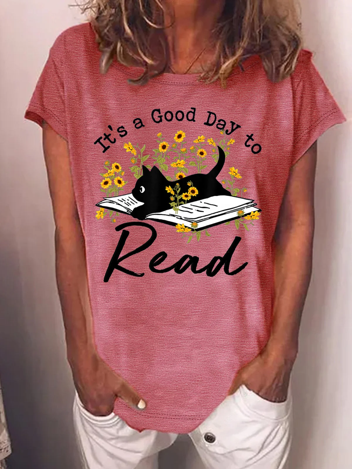 Women’s It’s A Good Day To Read Casual Cotton Loose T-Shirt