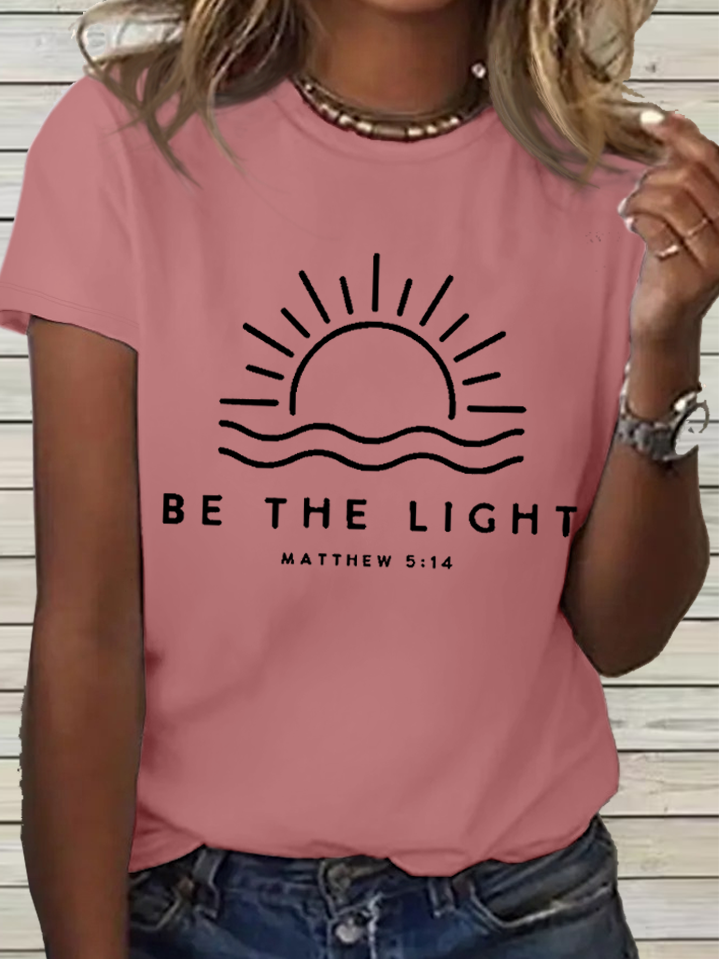 Women's Be The Light Amazing Grace Simple Cotton T-Shirt