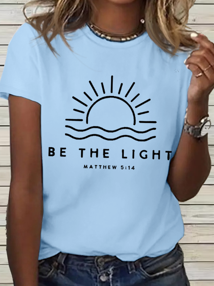 Women's Be The Light Amazing Grace Simple Cotton T-Shirt