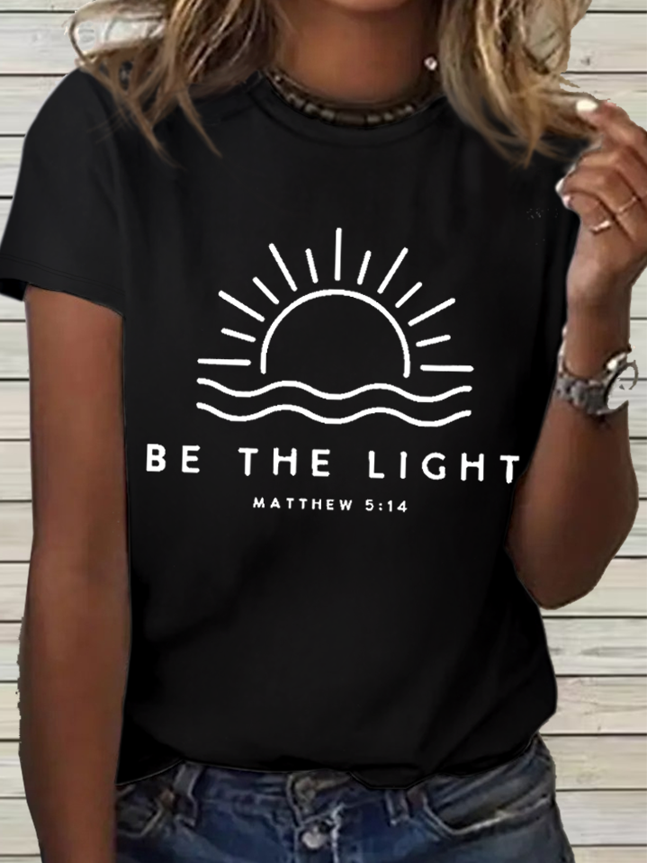 Women's Be The Light Amazing Grace Simple Cotton T-Shirt