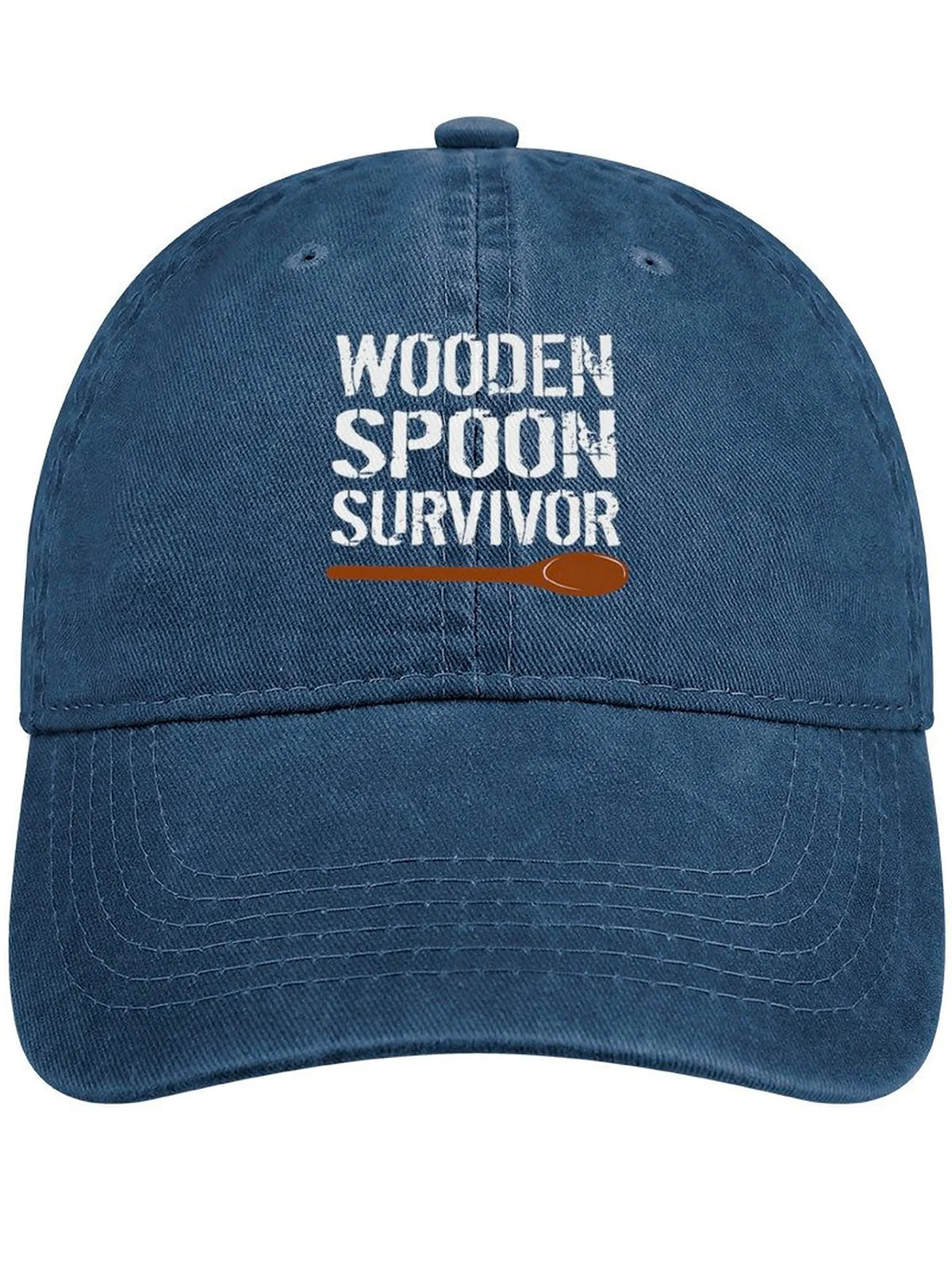 Men's Wooden Spoon Suvivor Funny Graphic Printing Regular Fit Adjustable Denim Hat