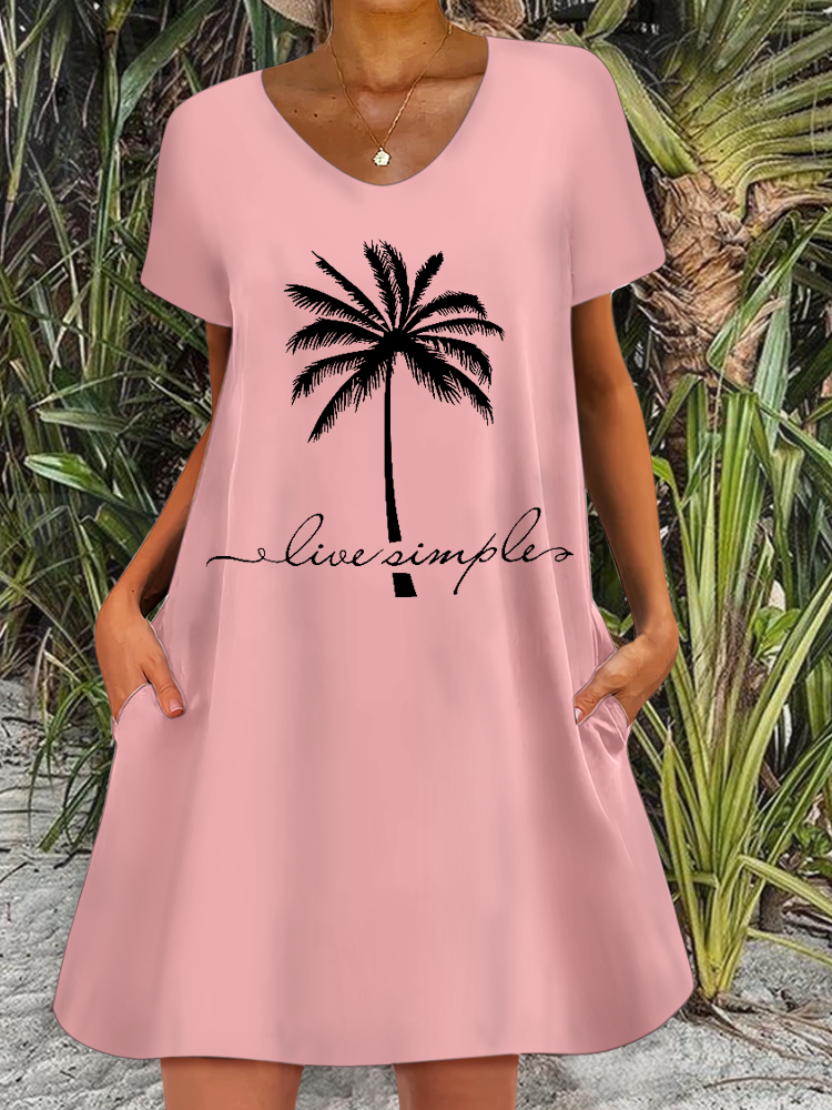 Women's Casual Loose Coconut Tree Dress