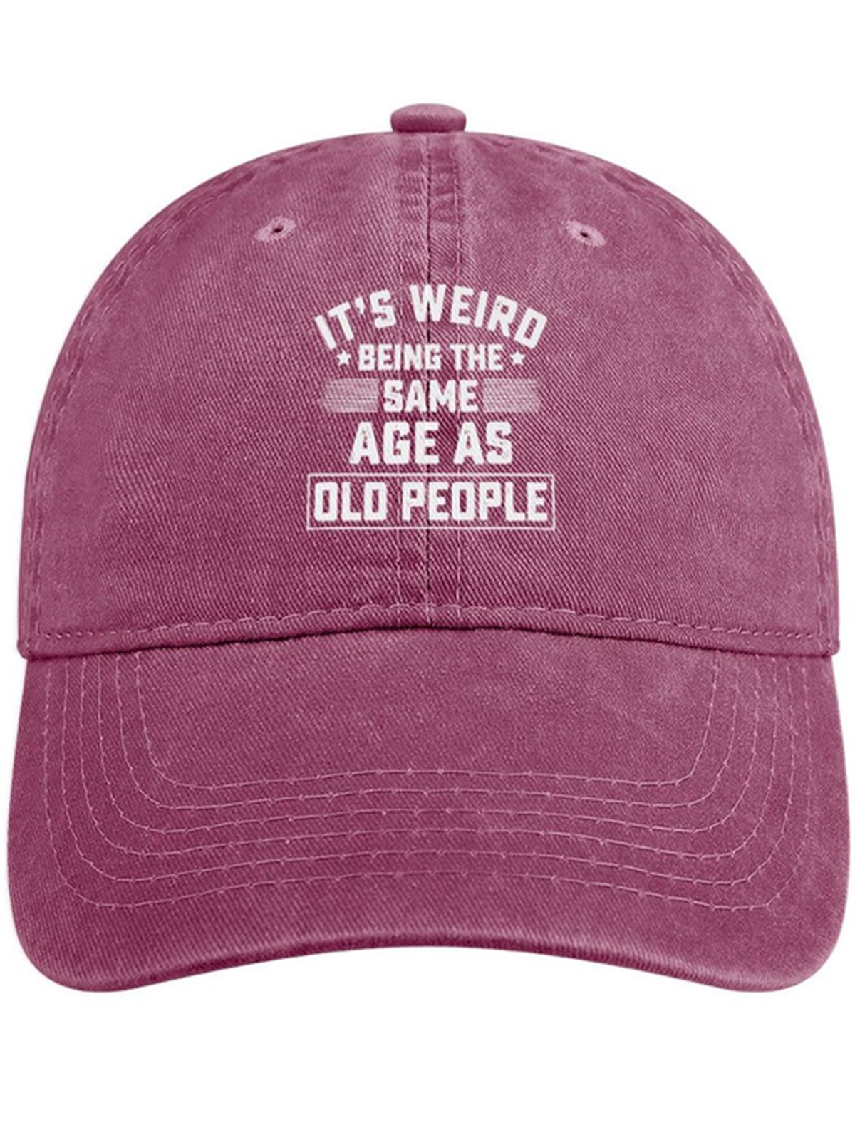 Men's It Is Weird Being The Same Age As Old People Funny Graphic Printing Regular Fit Adjustable Denim Hat Regular Fit Adjustable Denim Hat