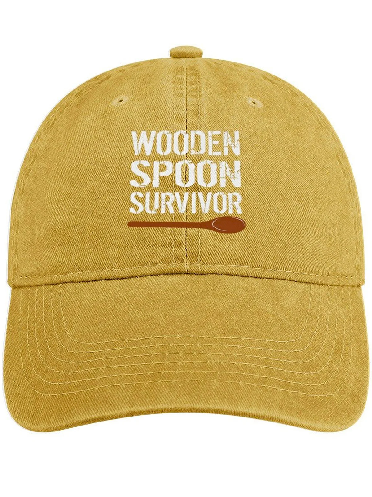 Men's Wooden Spoon Suvivor Funny Graphic Printing Regular Fit Adjustable Denim Hat