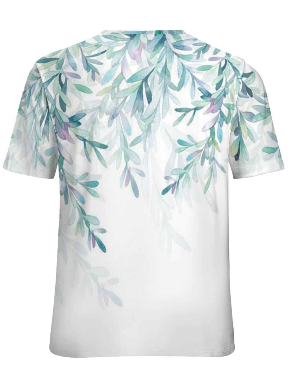 Women’s Art Leaf Print Crew Neck T-Shirt