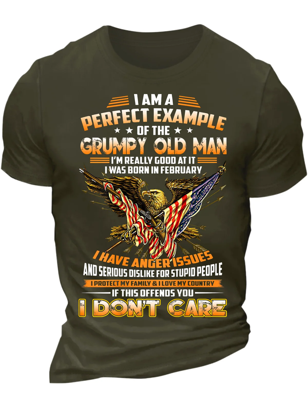 Men’s I Am A Perfect Example Of The Grumpy Old Man I’m Really Good At It Casual Text Letters T-Shirt