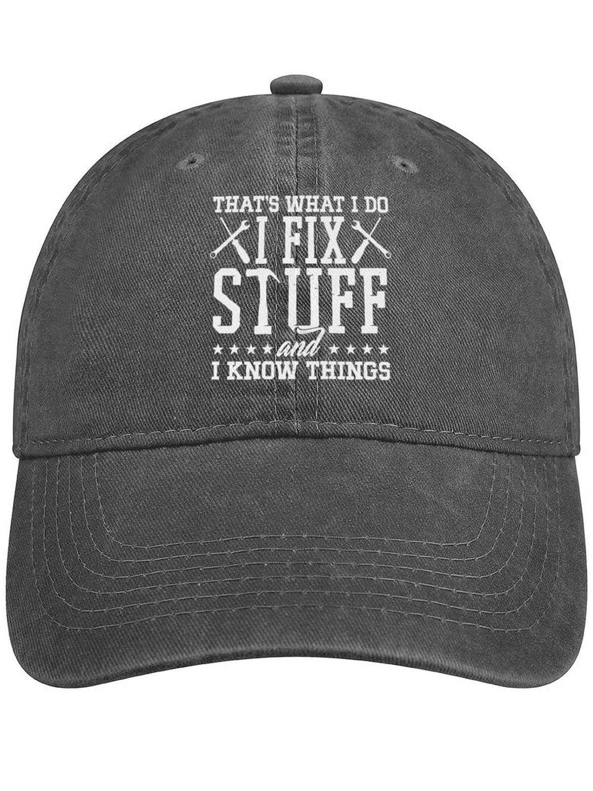 Men's /Women's That's What I Do I Fix Stuff And I Know Things Funny Graphic Printing Regular Fit Adjustable Denim Hat