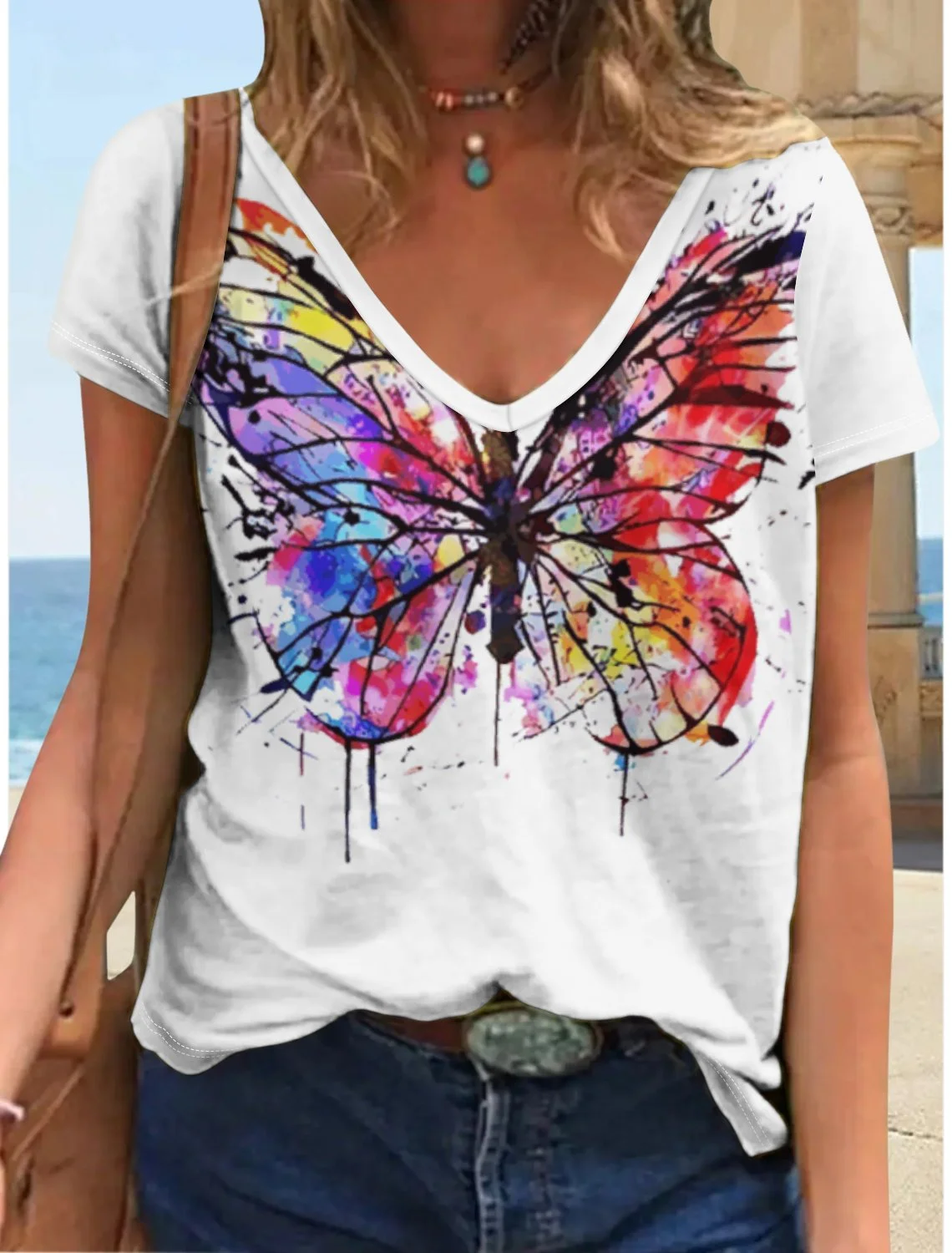 Women's Simple Butterfly T-Shirt