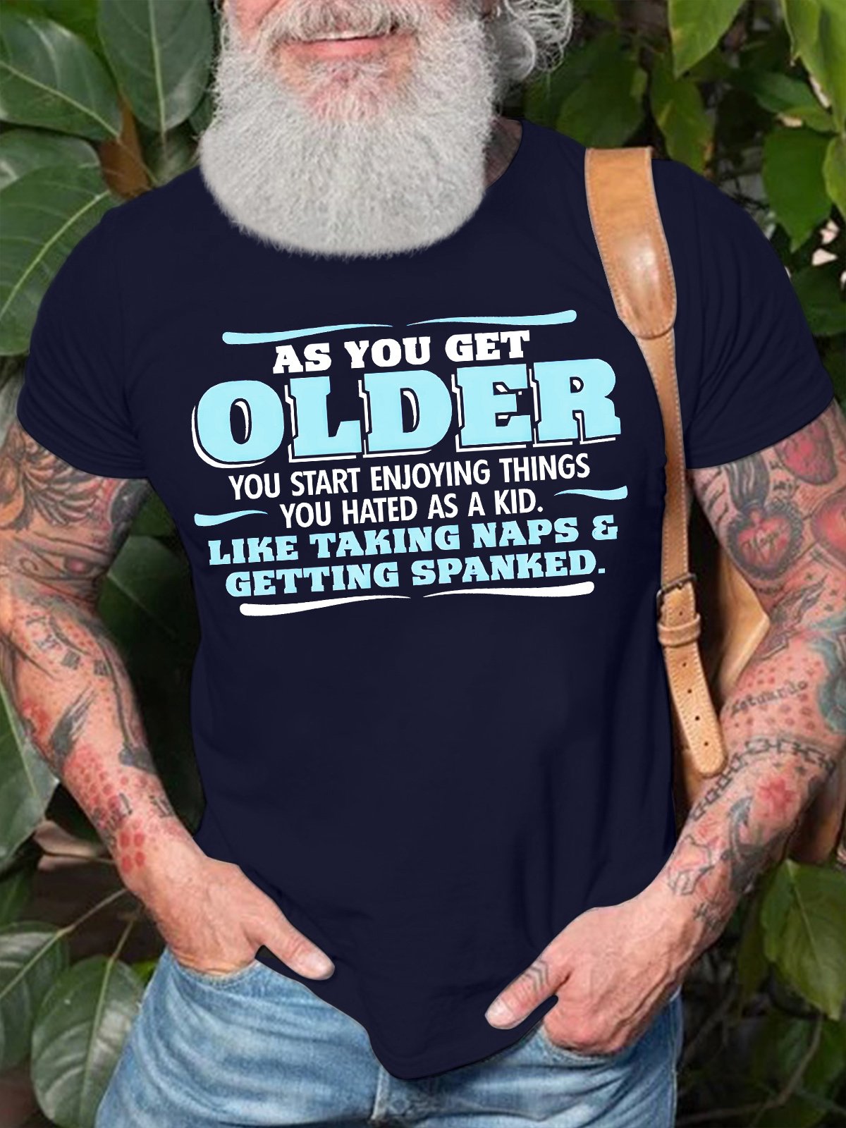 Men's As You Get Older You Start Enjoying Things You Hated As A Kid Like Taking Naps And Getting Spanked Funny Graphic Printing Casual Cotton Text Letters T-Shirt