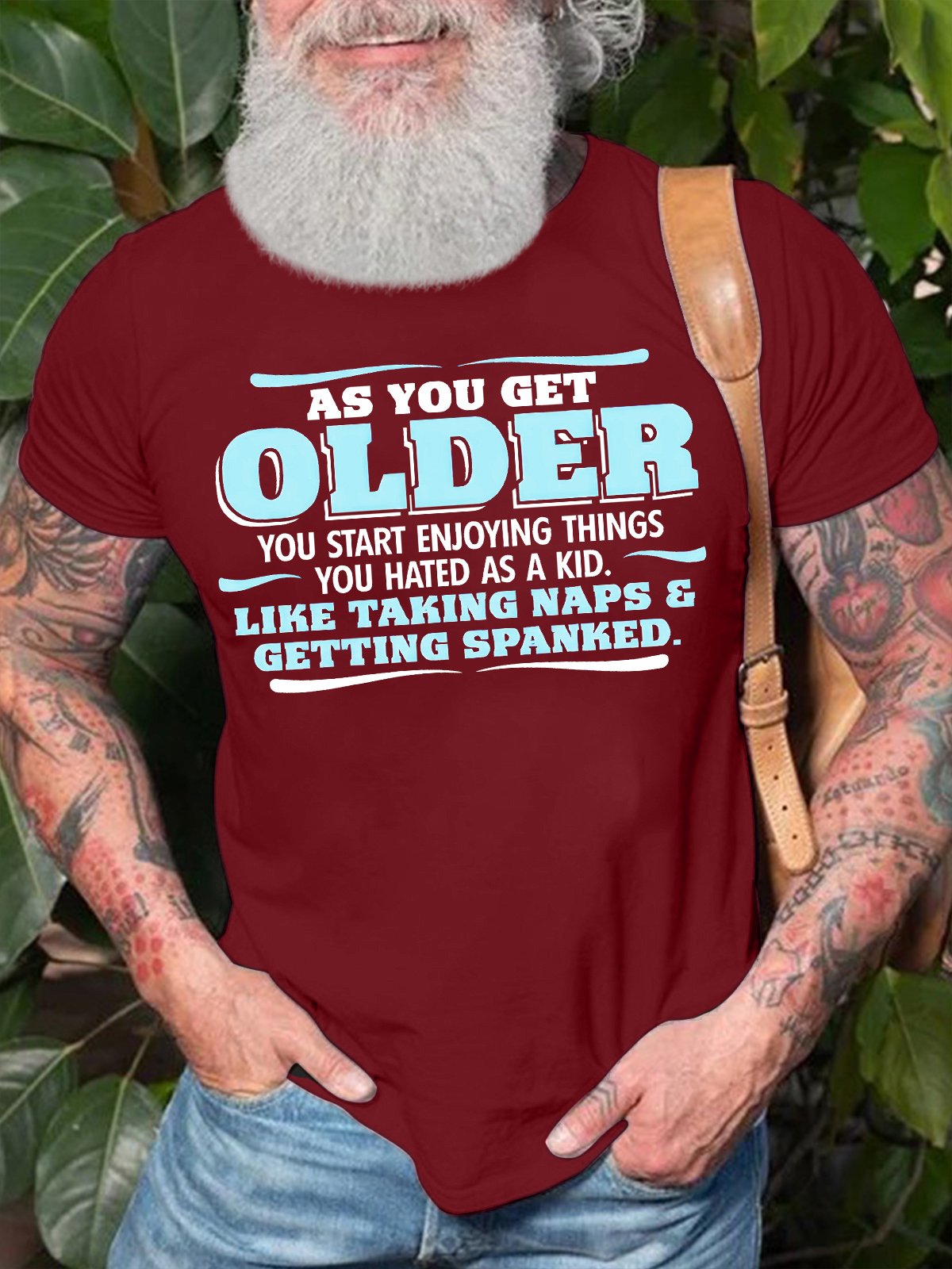 Men's As You Get Older You Start Enjoying Things You Hated As A Kid Like Taking Naps And Getting Spanked Funny Graphic Printing Casual Cotton Text Letters T-Shirt