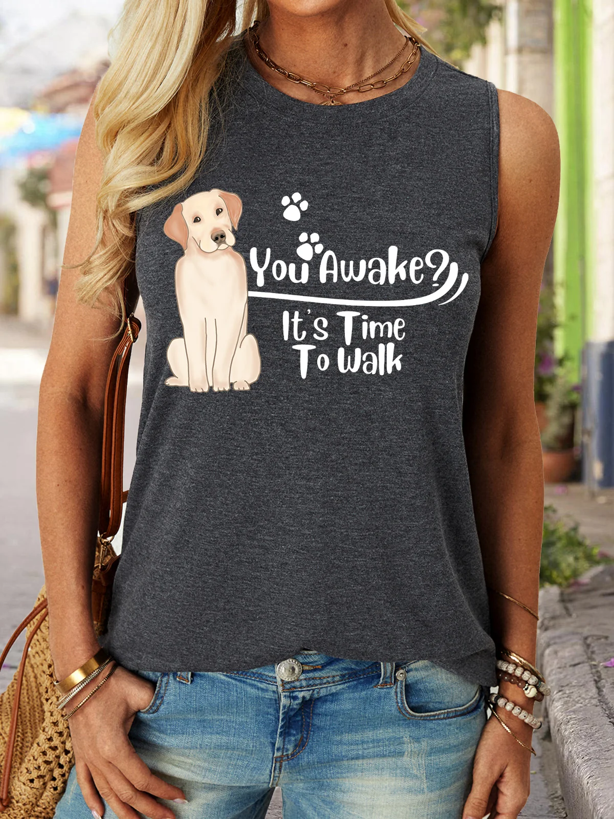 Lilicloth X Vithya Dog Lover You Awake It's Time To Walk Women's Tank Top