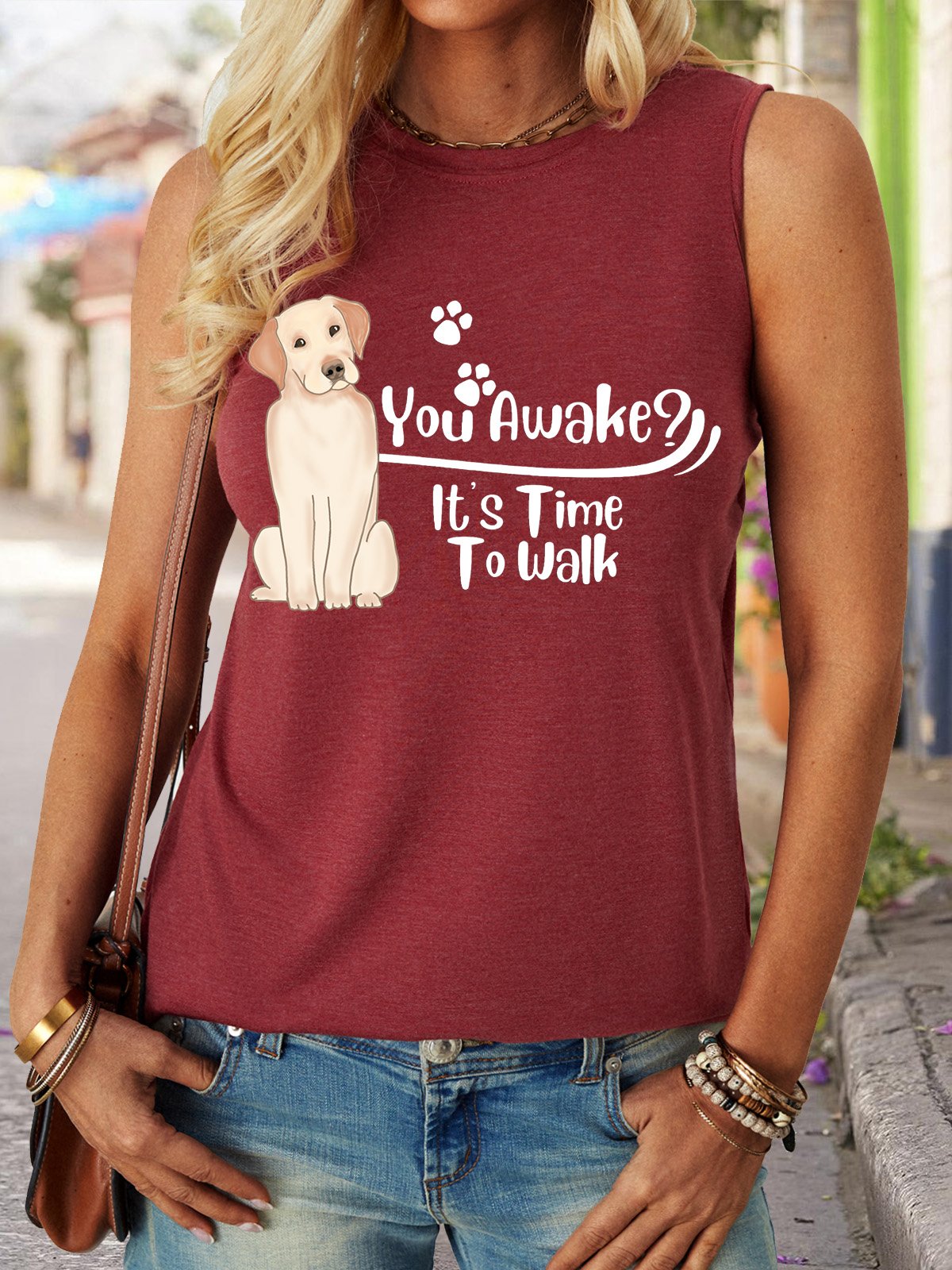 Lilicloth X Vithya Dog Lover You Awake It's Time To Walk Women's Tank Top