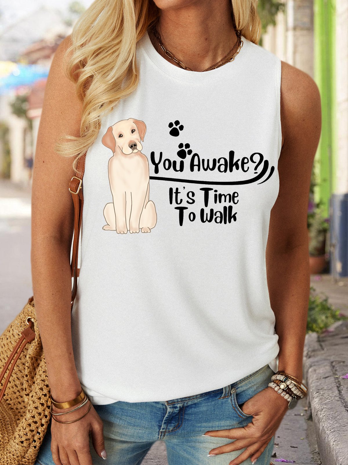 Lilicloth X Vithya Dog Lover You Awake It's Time To Walk Women's Tank Top