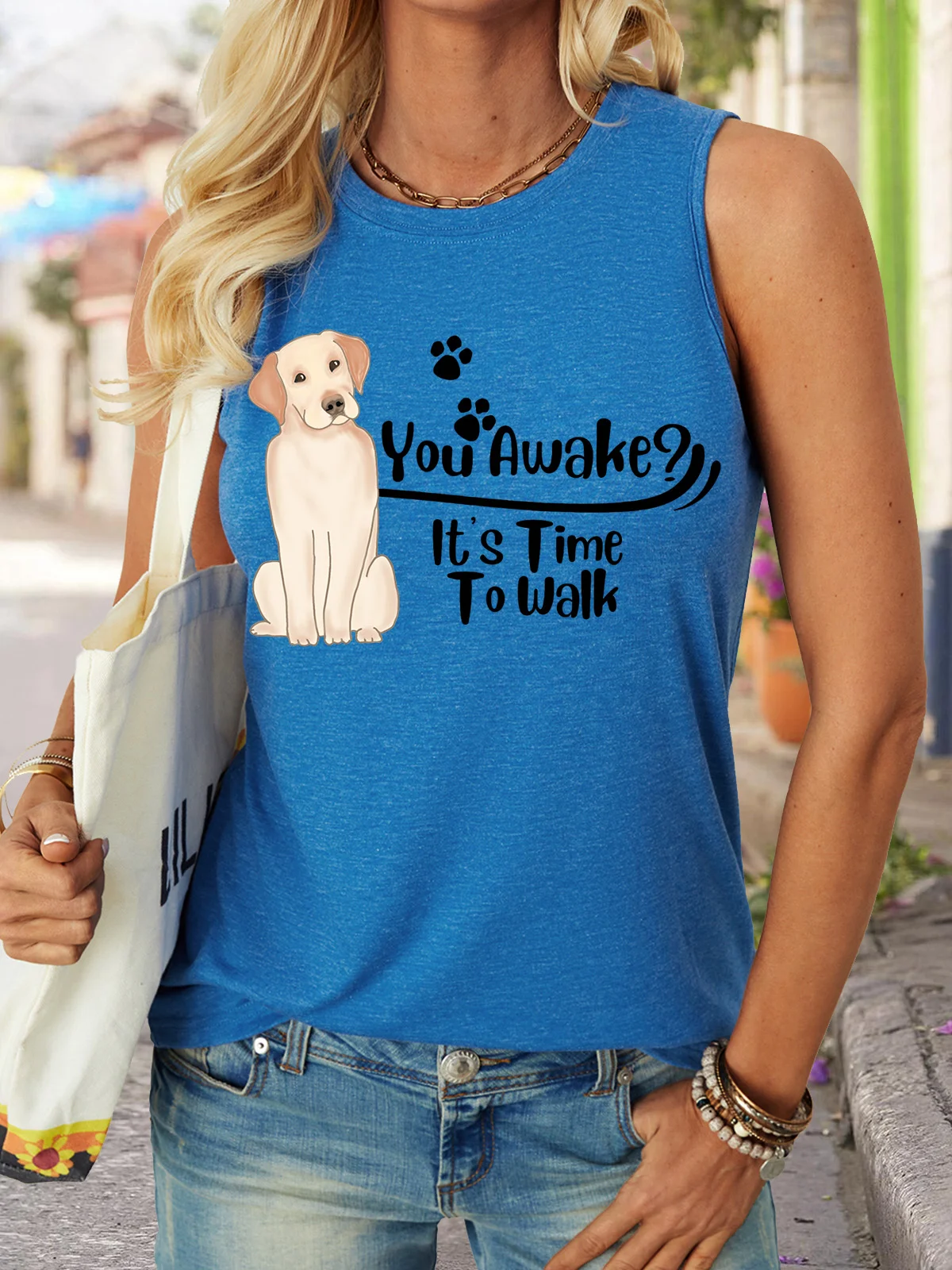 Lilicloth X Vithya Dog Lover You Awake It's Time To Walk Women's Tank Top