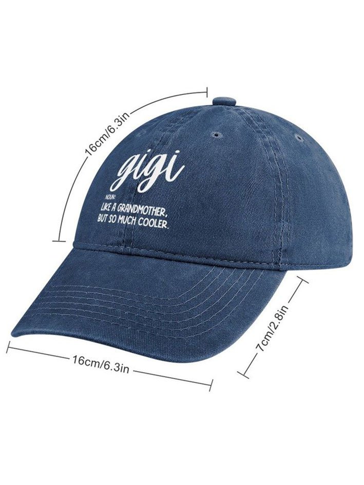 Women's Gigi Like A Grandmather But So Much Cooler Funny Graphic Printing Casual Text Letters Adjustable Denim Hat