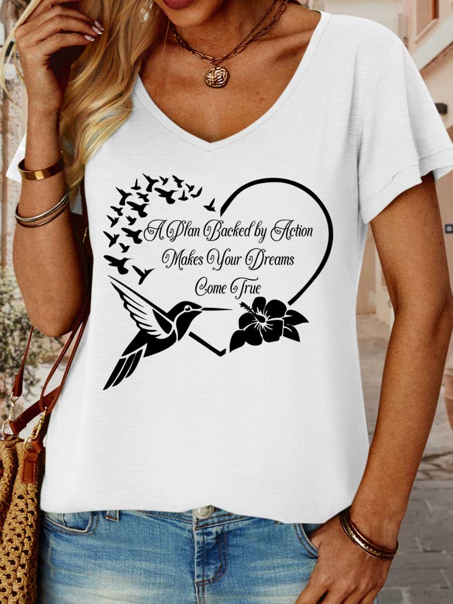 Lilicloth X Y A Plan Backed By Action Maked Your Dreams Come True Women's V Neck T-Shirt