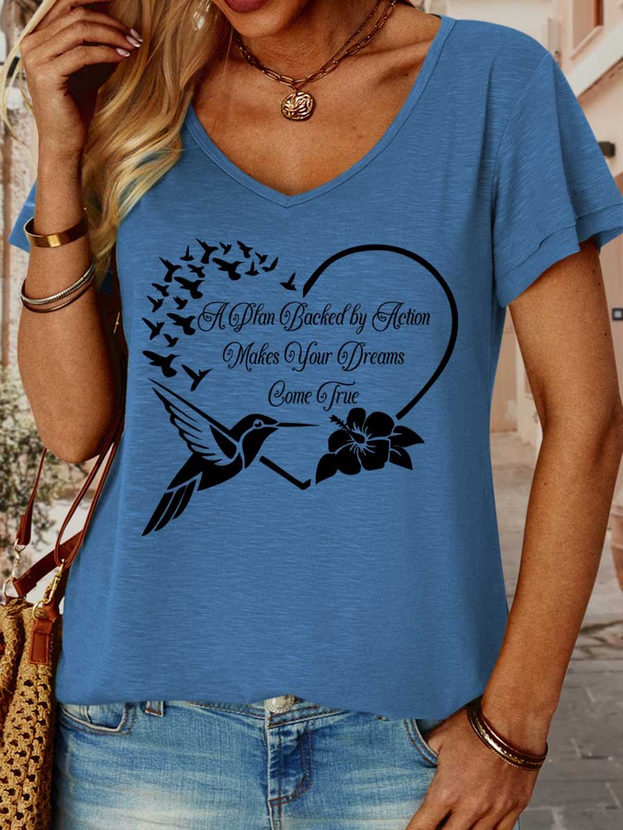 Lilicloth X Y A Plan Backed By Action Maked Your Dreams Come True Women's V Neck T-Shirt