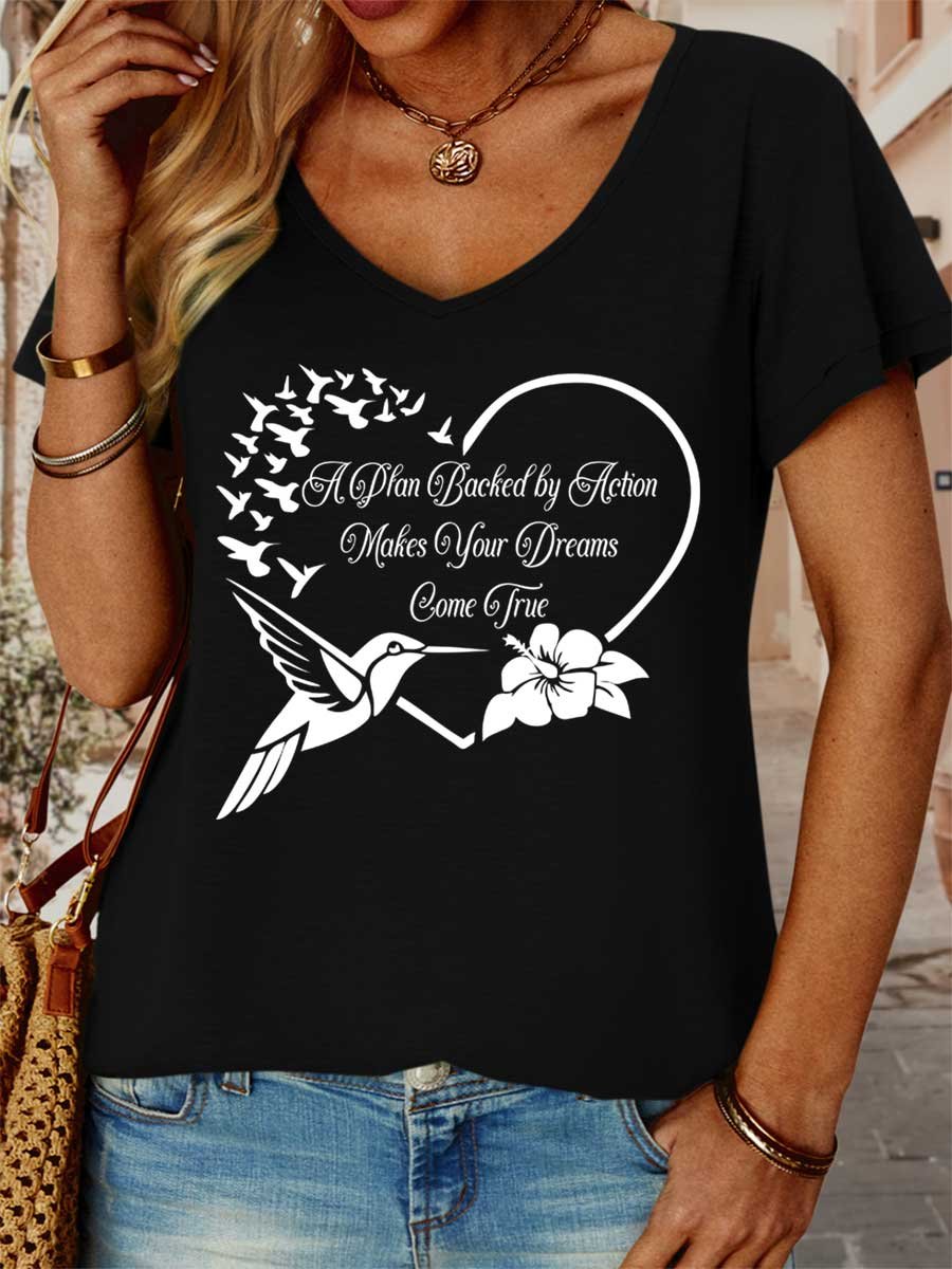 Lilicloth X Y A Plan Backed By Action Maked Your Dreams Come True Women's V Neck T-Shirt