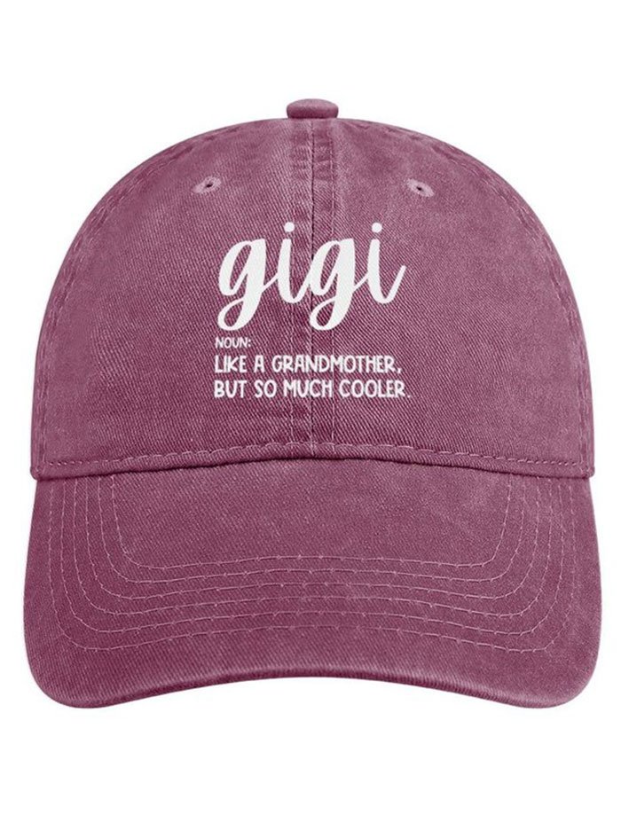 Women's Gigi Like A Grandmather But So Much Cooler Funny Graphic Printing Casual Text Letters Adjustable Denim Hat