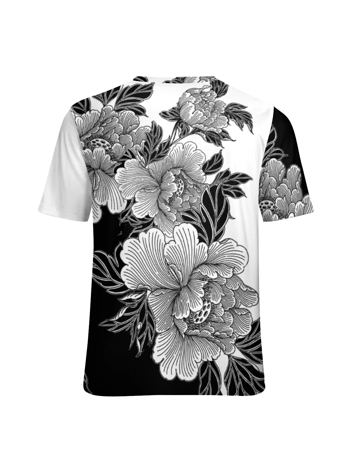 Lilicloth x Iqs Floral Black And White Women's Casual T-Shirt